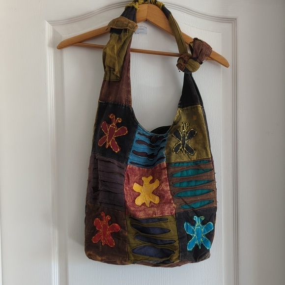 Nepal Handbags - Nepal Fair Trade Purse/Messenger Bag